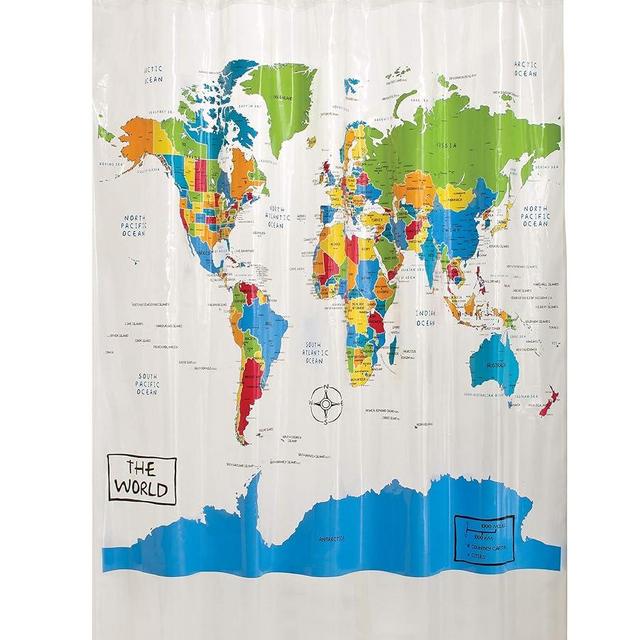 SKL Home The World Shower Curtain, Multi 70x72