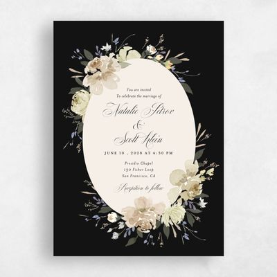 Black Wedding Invitation - Reagan Classic
