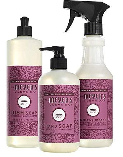Mrs. Meyer's MUM Kitchen Set, 1 Dish Soap, 1 Hand Soap, and 1 Multi-Surface Cleaner, 3 CT