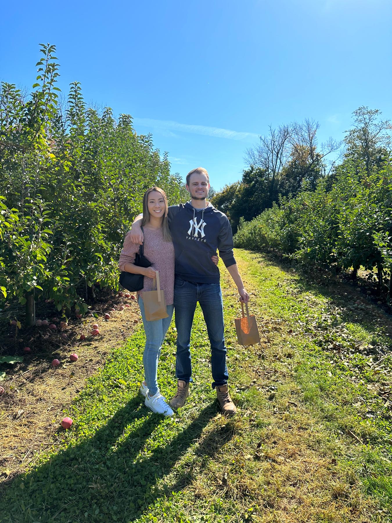 Dragged Tony apple picking!