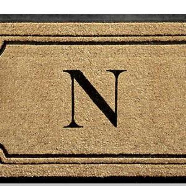 Pembrook Monogrammed Coco Door Mat- Letter Style in 'S'
