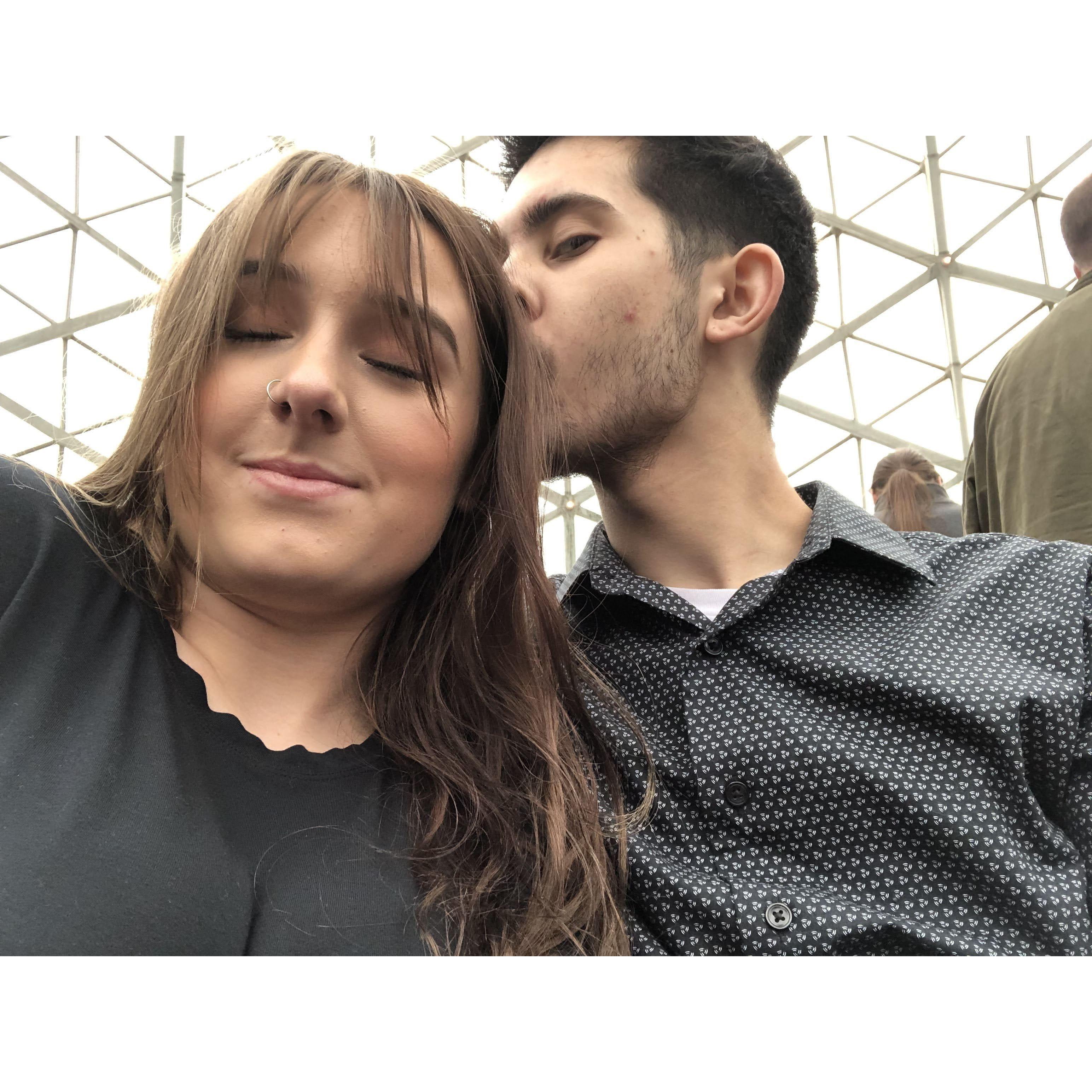 This was our second date together! He took me to the domes. A bride was their for her bridal photos. I had said something about wanting the same thing. So his original plan was to propose at the domes