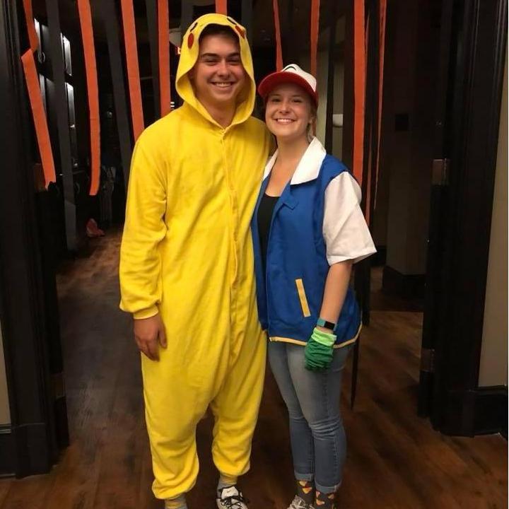 Us as Ash Catch'em and Pikachu for a Dynamic Duos date night in college.