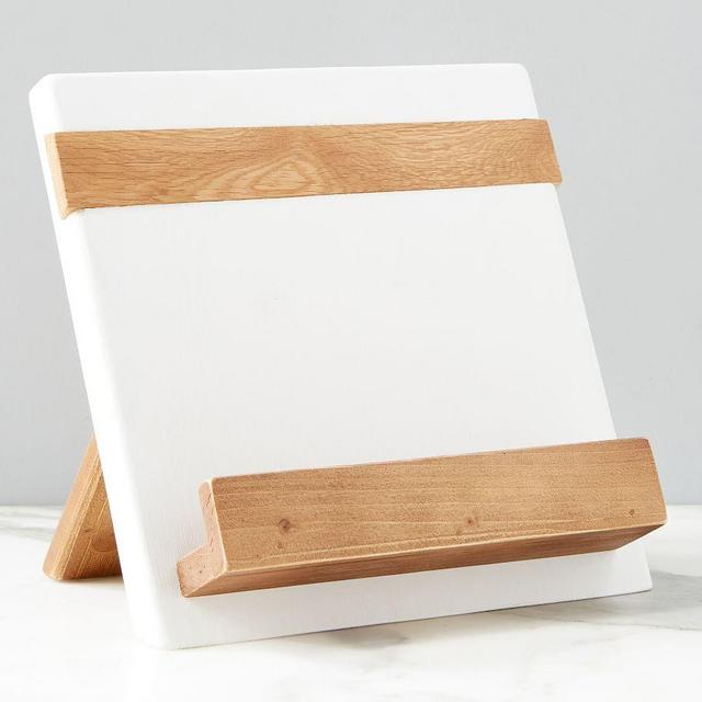 Handmade Reclaimed Wood Cookbook Holder - White