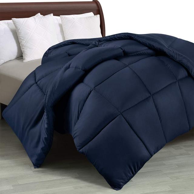 Utopia Bedding Comforter Duvet Insert - Quilted Comforter with Corner Tabs - Box Stitched Down Alternative Comforter (Queen, Navy)