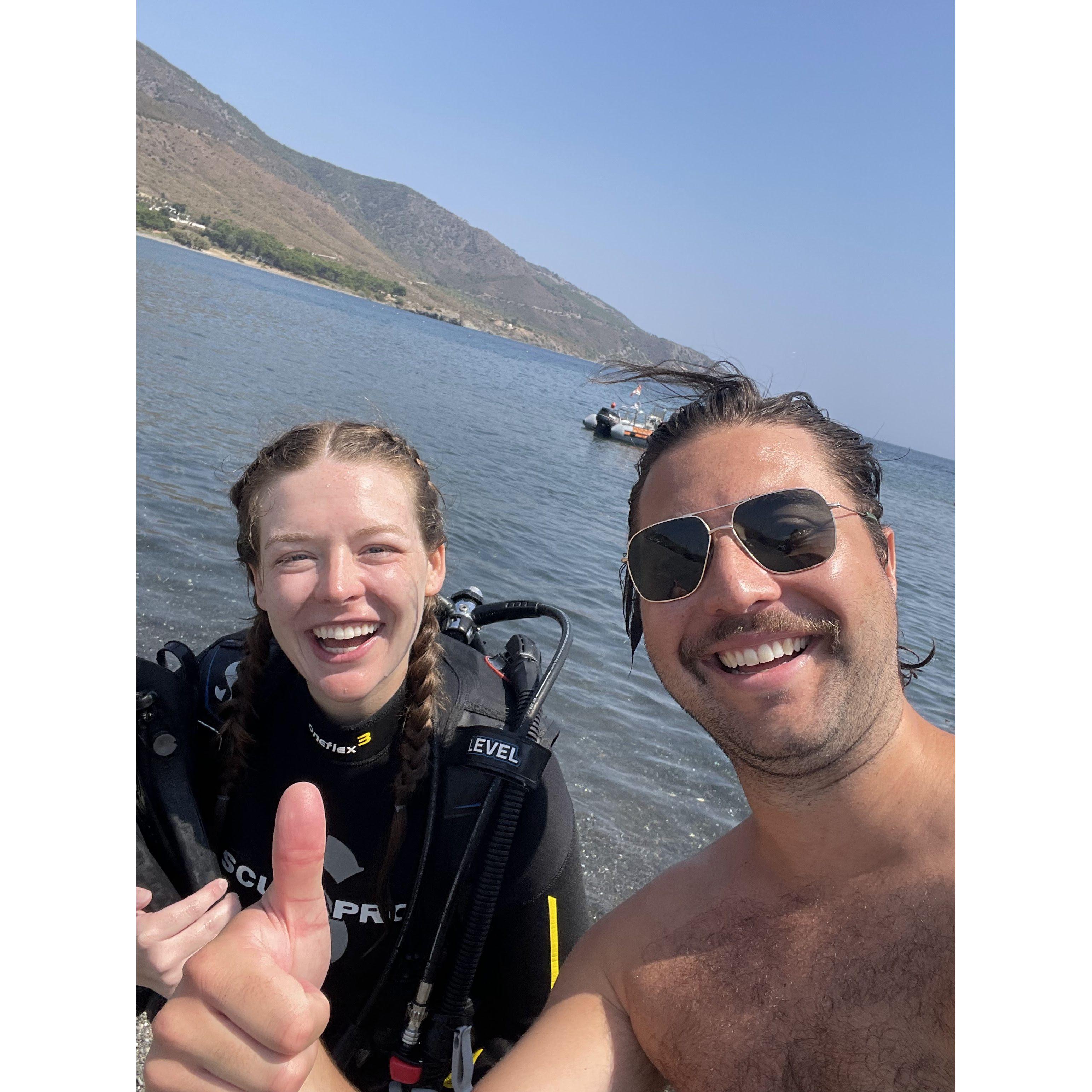 For the summer of 2023, we relocated to Greece for 3 months for Hadley's work. A major highlight was Hadley finally joining Jack as a certified scuba diver! (August 2023)