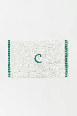 Cotton Monogram Embroidered Bath Mat