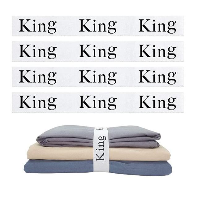 Maletnd 4 Pieces Bed Sheet Organizer Bands, Closet Organization Sheet Straps,Elastic Bed Sheet Storage Sheet Keepers, Linen Labels Bedding Bands (King)
