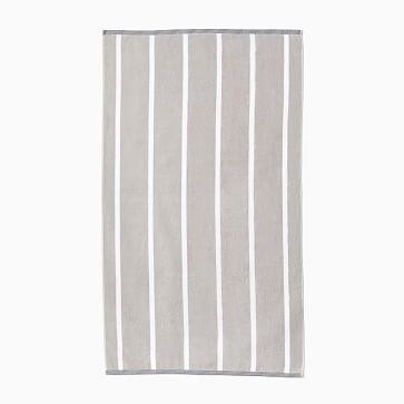 Organic Woven Stripe Beach/Pool Towel - Frost Gray