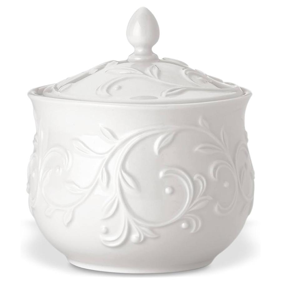 Lenox Opal Innocence Carved Sugar Bowl -,White