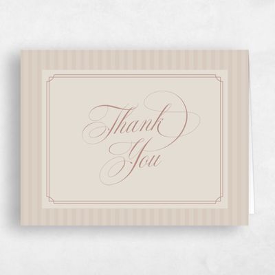Classic Greige, Beige Wedding Thank You - Loren Landscape