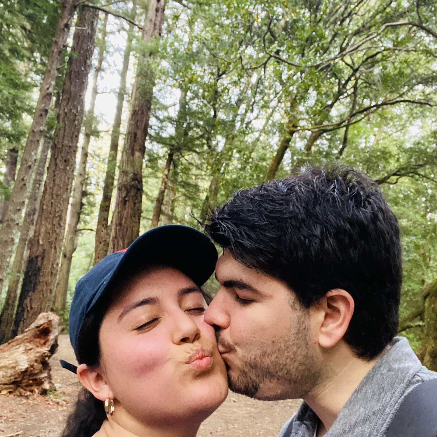 Enjoying red woods in California