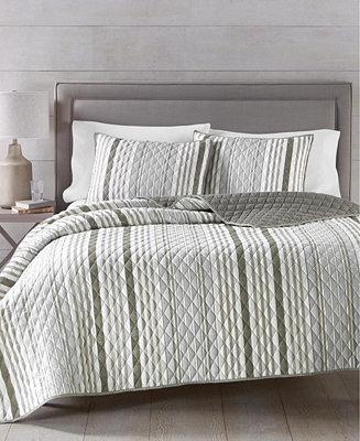 Stripe 4-Pc. King Quilt and Tote Bag Set, Created for Macy's