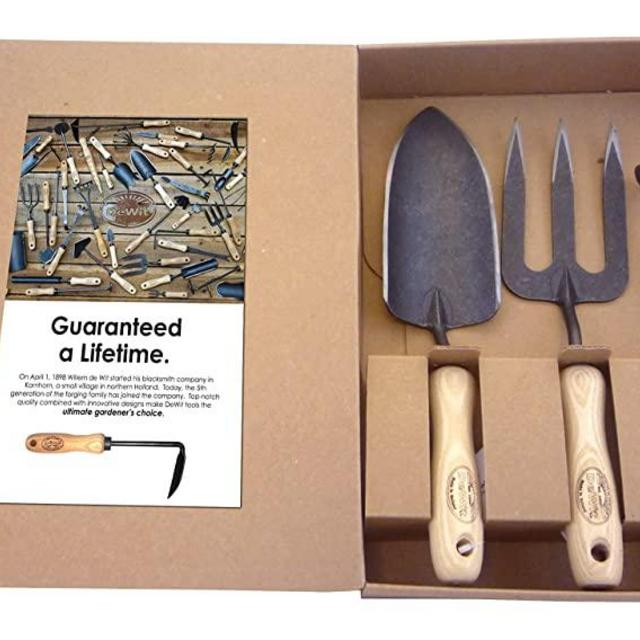 Dewit 3-Piece Tool Gift Set with 3-Tine Cultivator, Forged Trowel and Forged Hand Fork