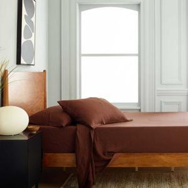 Linen Sheets | Quince in Bordeaux, King Size