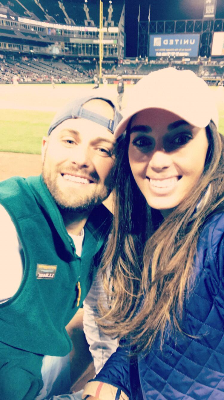 A Cubs fan and a Yankees fan cheering on the White Sox - August 2018