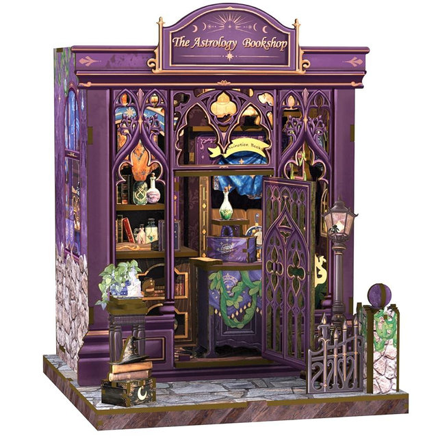 CUTEBEE Book Nook Kit - DIY Miniature House Dollhouse Kit for Adults and Teens, Booknook Tiny House Bookshelf Decor 3D Wooden Puzzle, Gifts for Family Friends (The Astrology Bookshop)