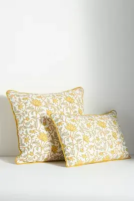 Cotton Mix Print Floral Pillow
