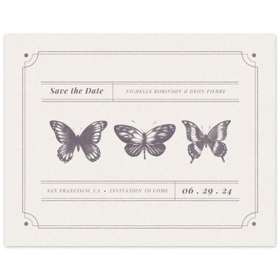 Dusty Purple Wedding Digital Save the Date - Chetumal Wings