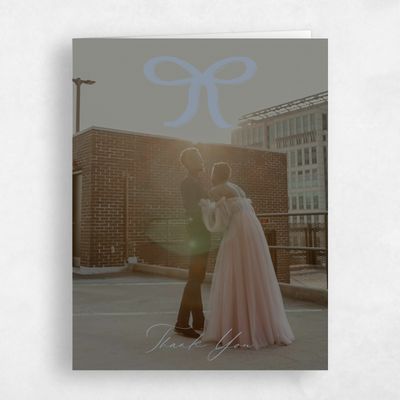 Blue Whimsical Wedding Thank You - Chausey Photo