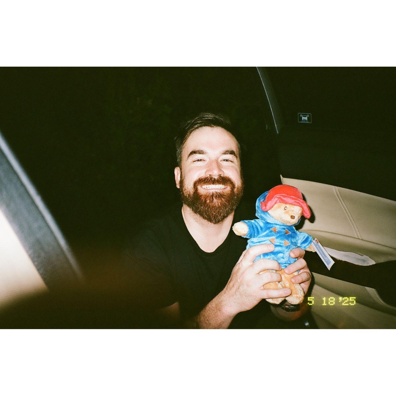 David brought Chloe back a paddington bear from his trip to the uk! 🥹