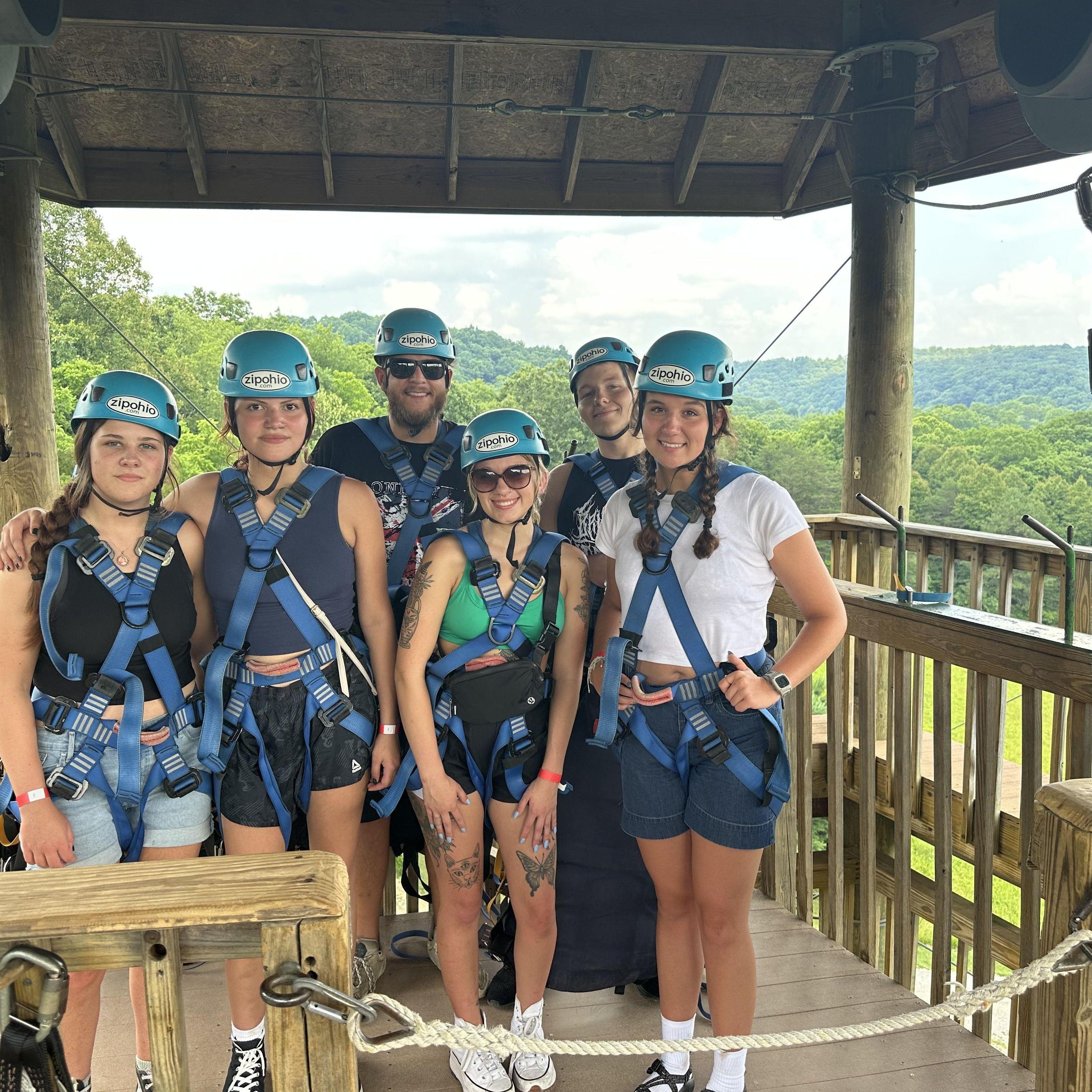 Zip lining at Hocking Hills