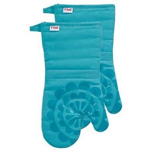 Teal Medallion Silicone Oven Mitt 2 Pack (13"x13") T-Fal