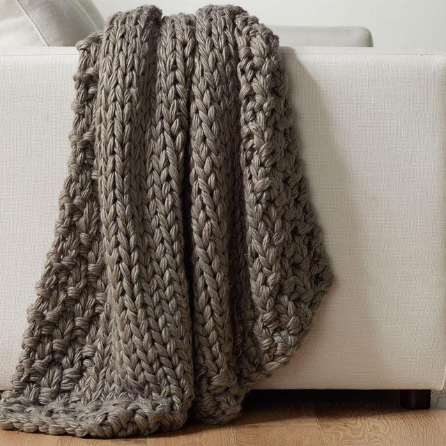 Ellsworth Chunky Border Throw, 44" x 56", Flagstone