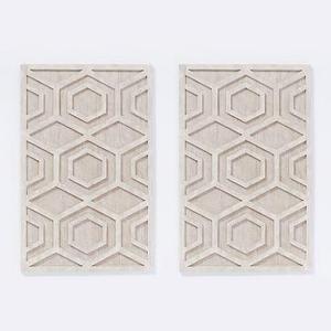 Graphic Wood Plaque, Rows of Hexagons, Set of 2