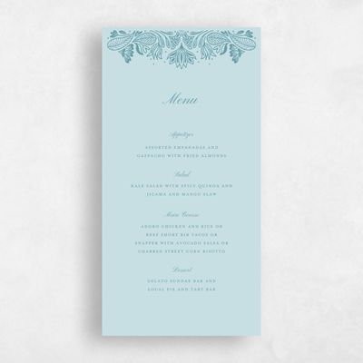 Iceberg, Blue Wedding Menu - Taneja