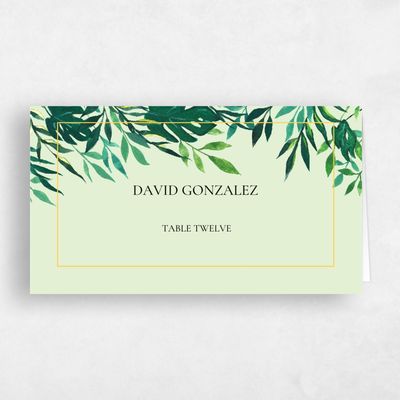 Light Green Wedding Place Card - Cartago