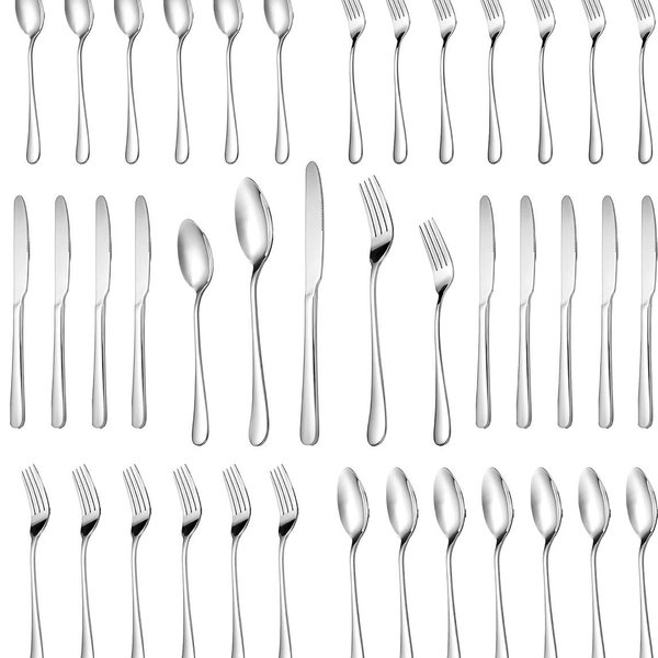 MUTNITT 30 Pcs Silverware Set Service for 6,Premium Stainless Steel Flatware Set,Mirror Polished Cutlery Utensil Sets,Durable Kitchen Eating Tableware Sets,Include Fork Knife Spoon,Dishwasher Safe