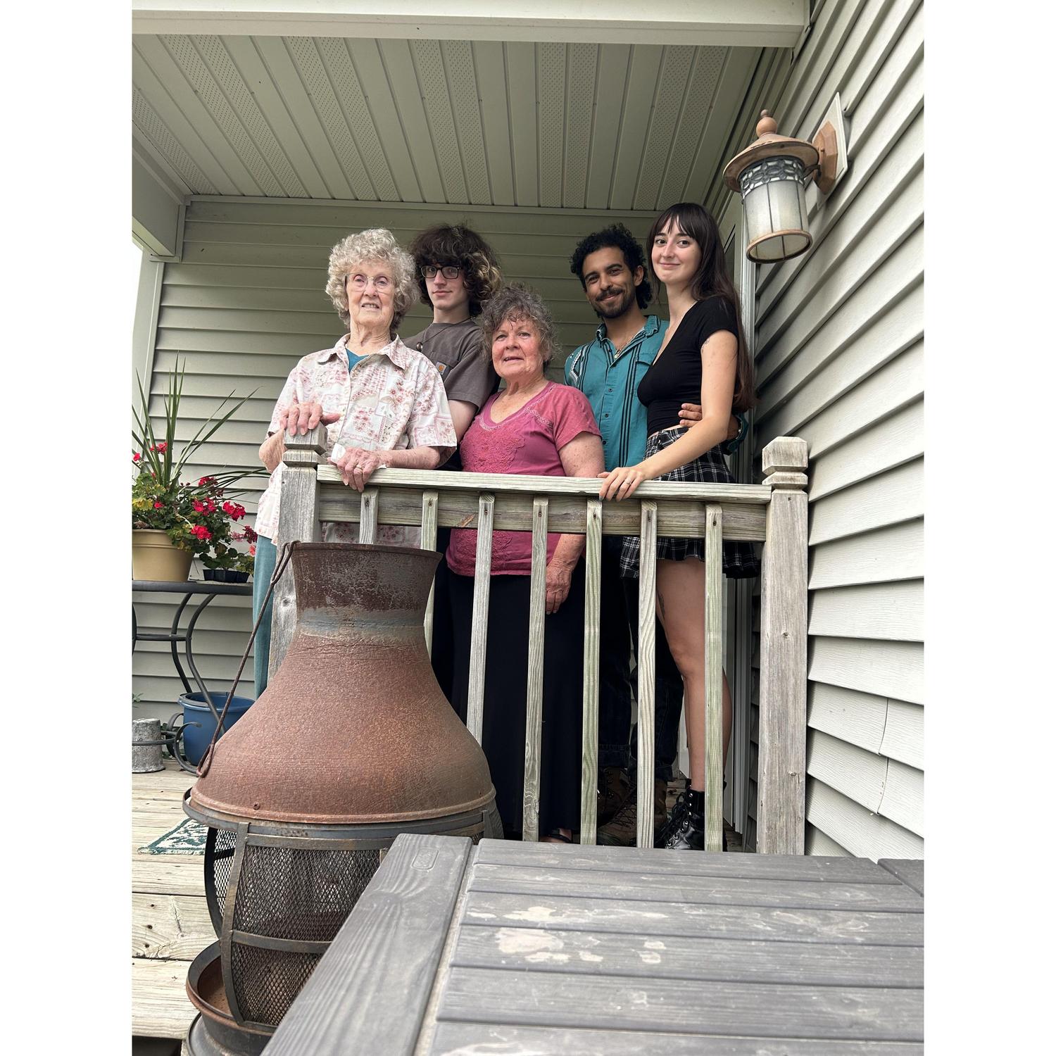 Lillian's grandma Cheryl and great grandma Ethel at their house in Boone, IA October 2023