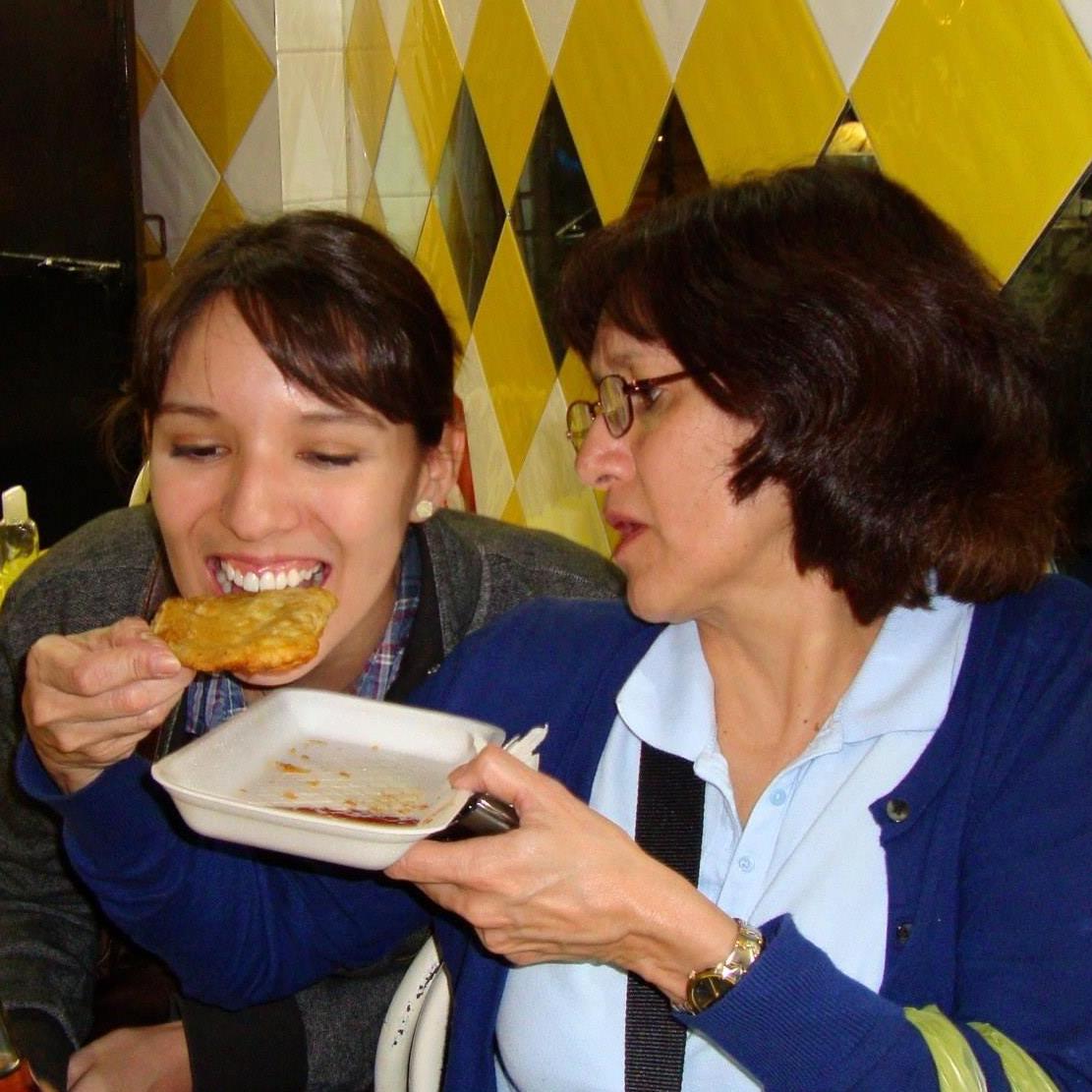 Pili being fed a molote by her mom. Try it with or without motherly assistance!