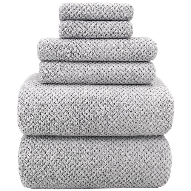 YTYC Towels, 39x78 Inch Oversized Bath Sheets for Adults Luxury Extra Large Bath Towels Sets of 6 Super Soft Shower Towels for Bathroom Microfiber 80% Polyester(Medium Gray,6 Piece)