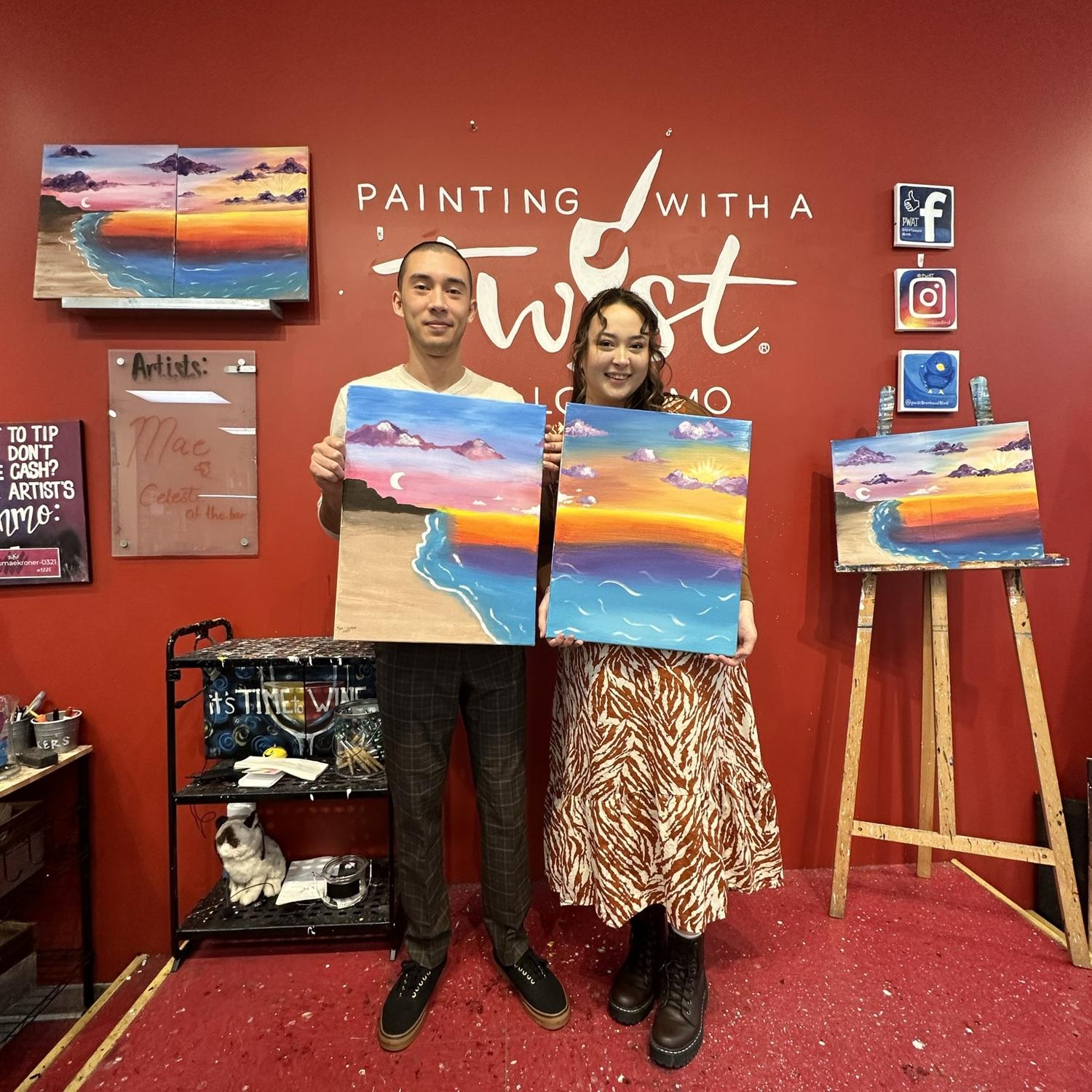 Painted with a Twist for our third anniversary! February 26, 2023.