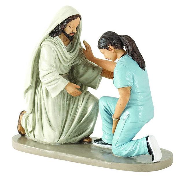 Dicksons Praying Nurse with Jesus 5 x 6 Resin Decorative Tabletop Figurine