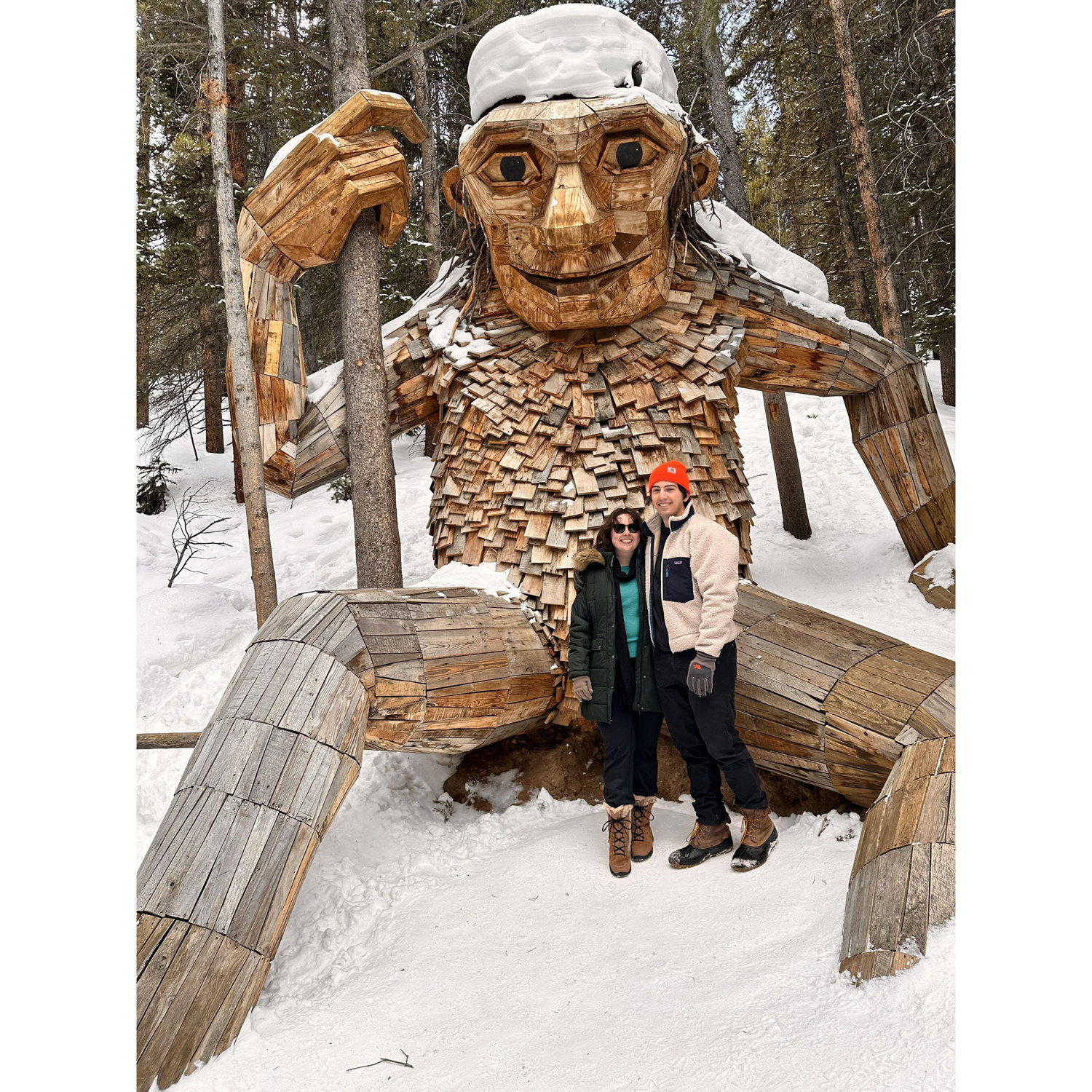 Our first ski trip tofether....we saw Isak Heartstone a 15-foot tall wooden troll sculpture
