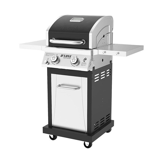 Nexgrill Deluxe 2-Burner Propane Gas Grill with Foldable Side Tables, 28,000BTUs, Convertible to Natural Gas, Perfect for Outdoor Cooking & Grilling, BBQ, Patio, Tailgating, 720-0864RA