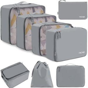 BAGAIL 8 Set Packing Cubes Luggage Packing Organizers for Travel Accessories-Pewter Color