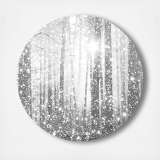 Magical Forest Silver Circle Acrylic Art