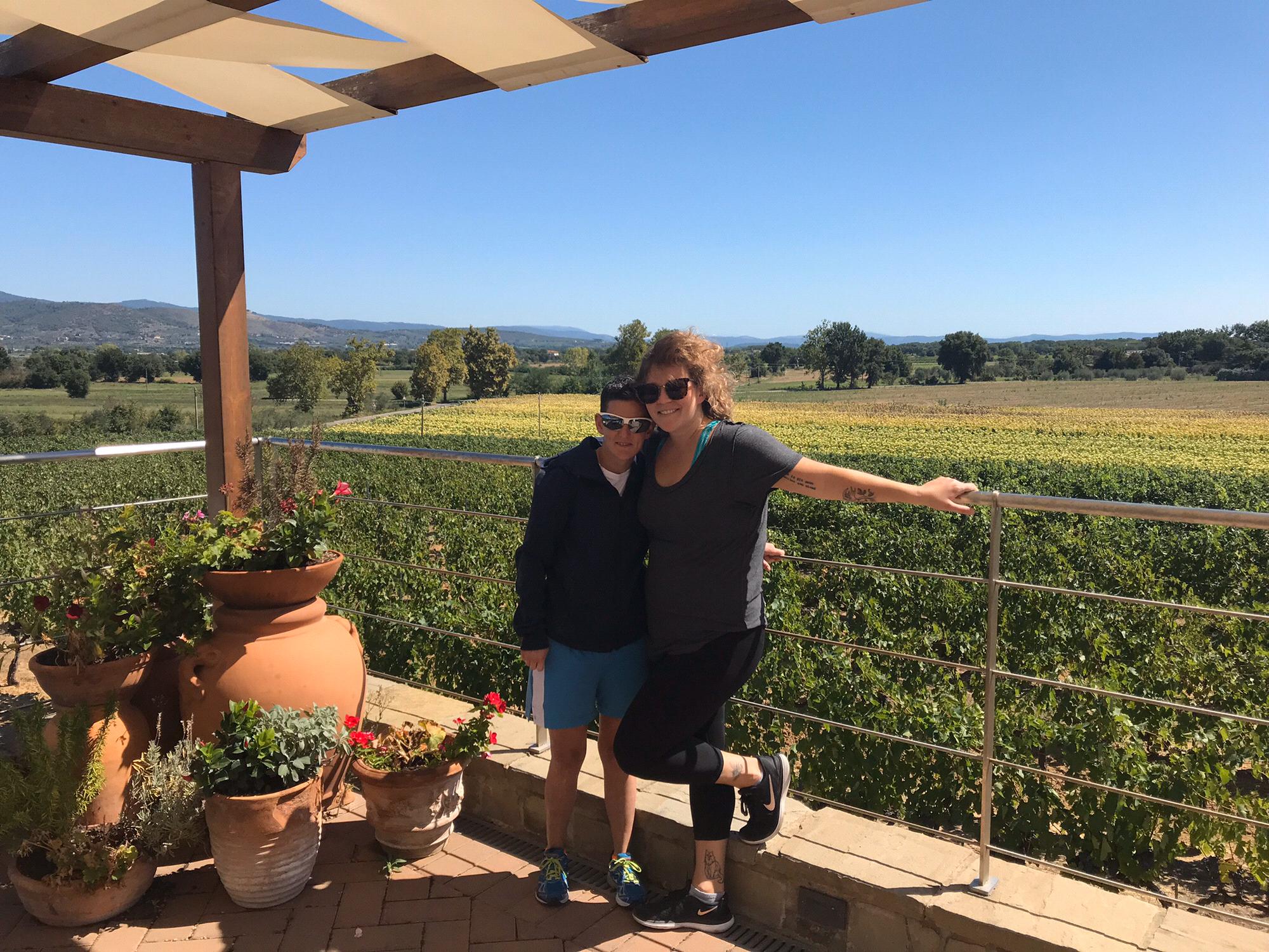 Baldetti Vinyards after a bike tour through farmland in Cortona, Italy