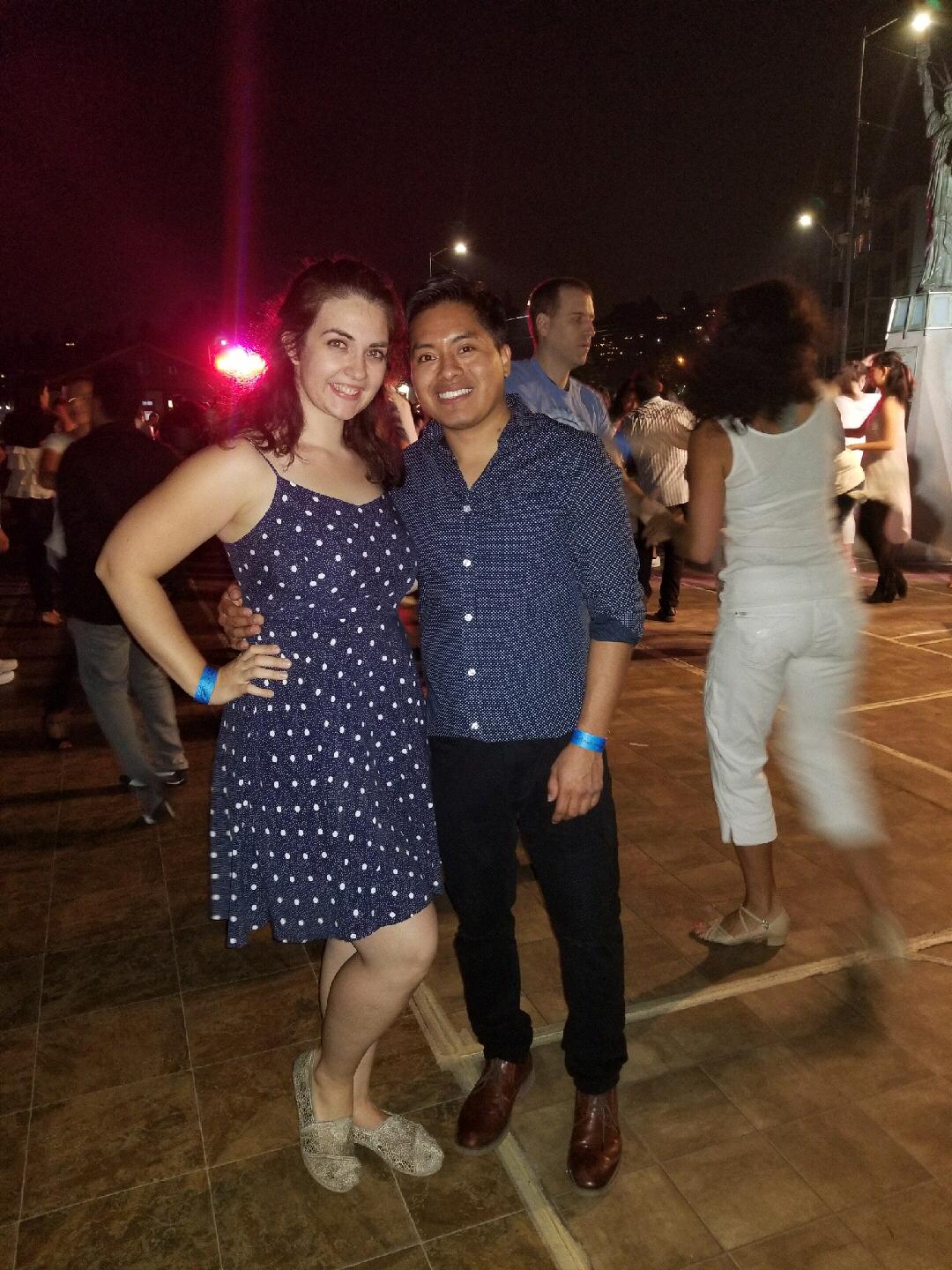 At a salsa dancing event at Alki Beach in Seattle