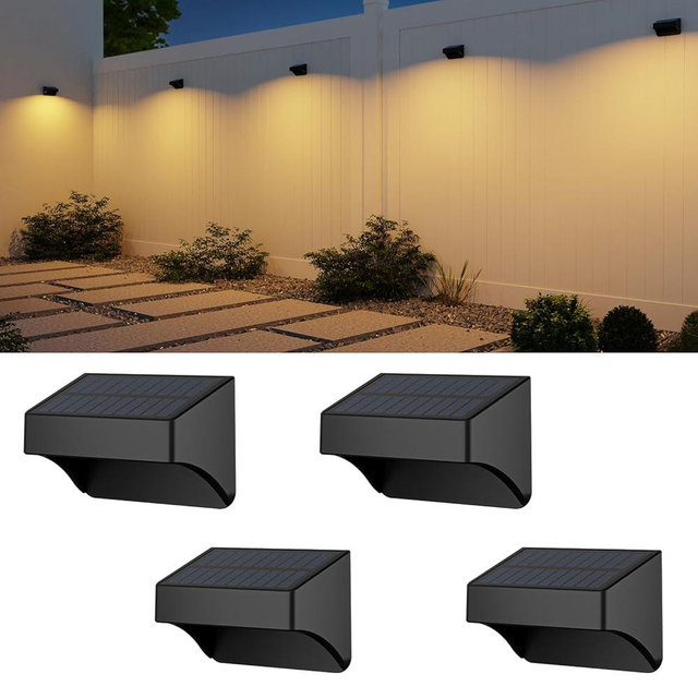 ZCXLIGHT Solar Fence Lights Outdoor,Fence Solar Lights Outdoor Waterproof Led IP65 with10 Fixed Colors ＆ RGB Color Changing for Wall Backyard Step Railing Patio Pool Porchaily&Holiday Decorations (4)