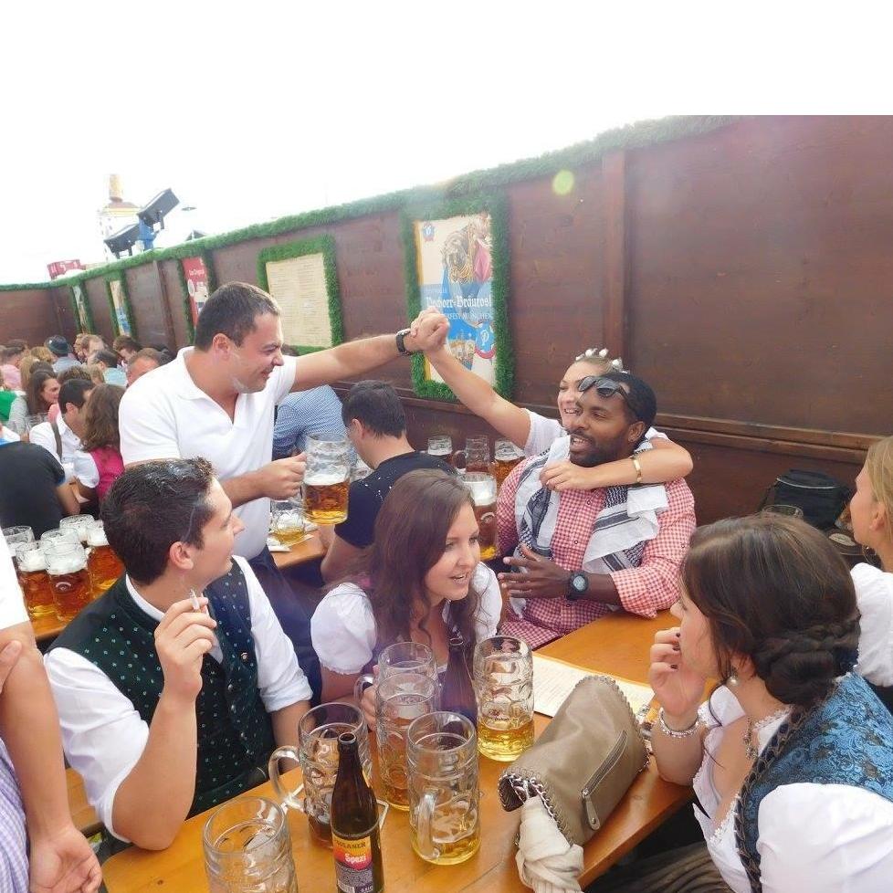 Drinking beers in Munich, Germany for Oktoberfest!