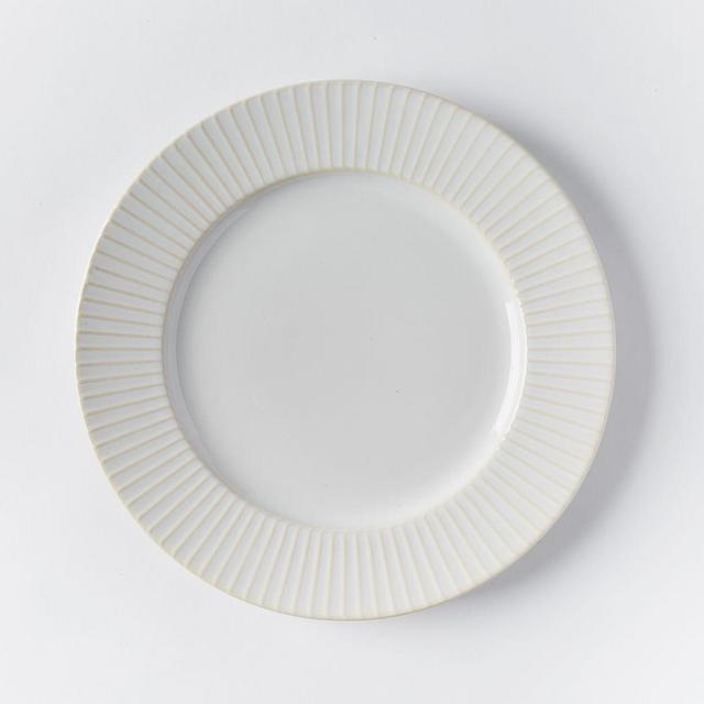 Textured Dinner Plate, Individual, White Lines