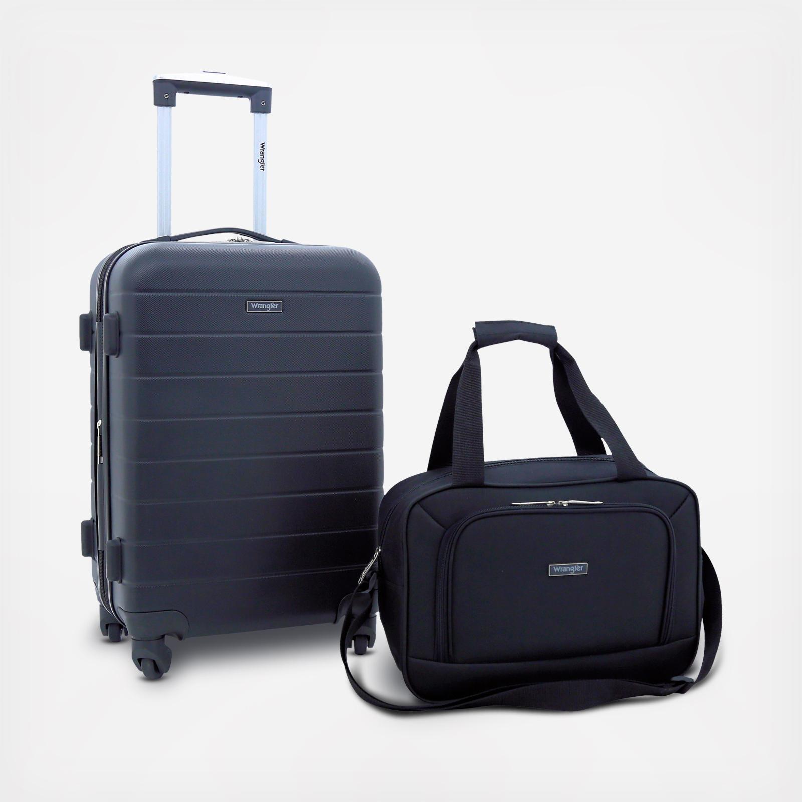 wrangler hardside spinner luggage set with usb port