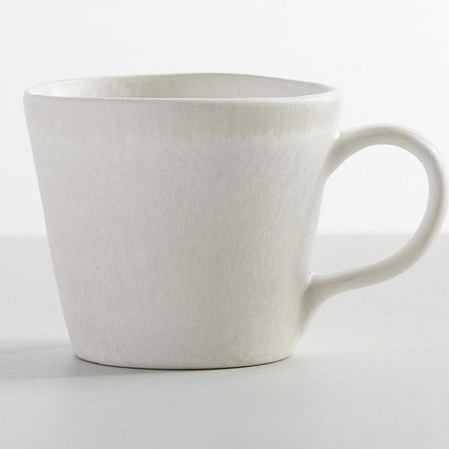 Larkin Reactive Glaze Stoneware Mugs - Shell White