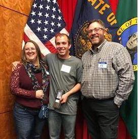Lori (Mom), Bruce, and Paul (Dad); When Bruce left for Basic Training (2018).