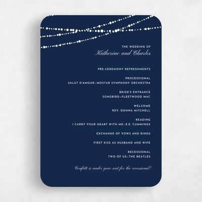 Blue Rounded Wedding Program - Moonlight
